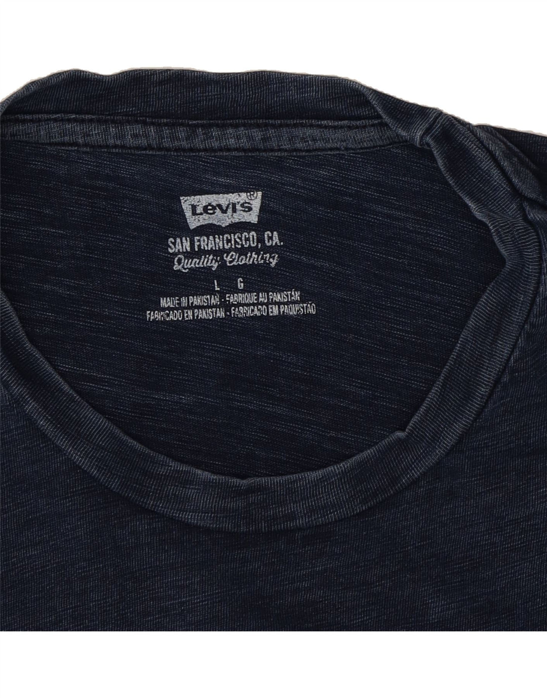 LEVI'S Mens Graphic T-Shirt Top Large Navy Blue Cotton Vintage Levi's and Second-Hand Levi's from Messina Hembry 
