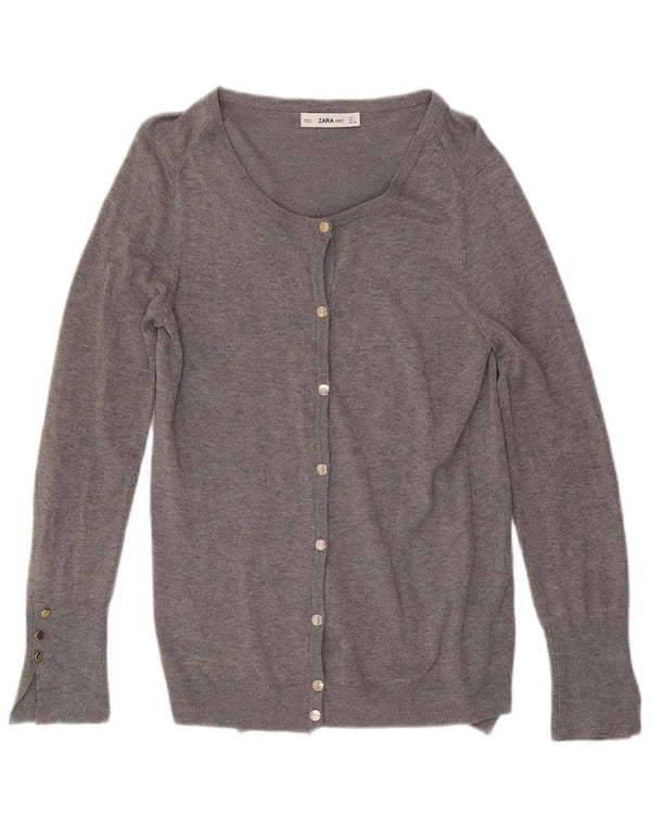 Maglione cardigan da donna Zara UK 14 grande grigio