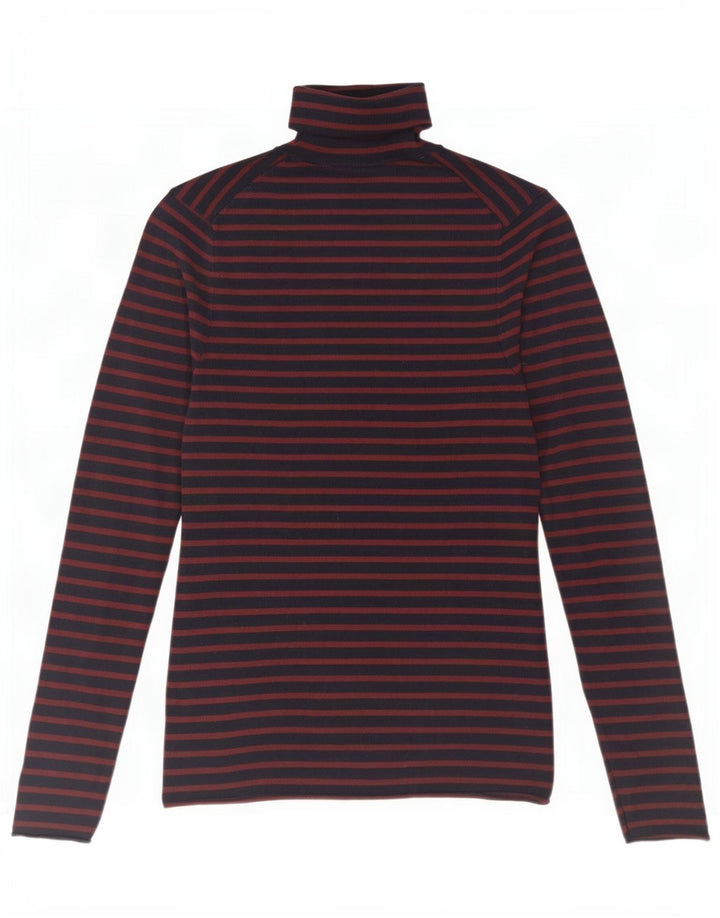 Top Zara da donna a maniche lunghe UK 12 viscosa a righe blu navy medio