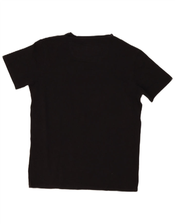 T-shirt da uomo slim fit a maniche corte Massimo Dutti, colore nero medio