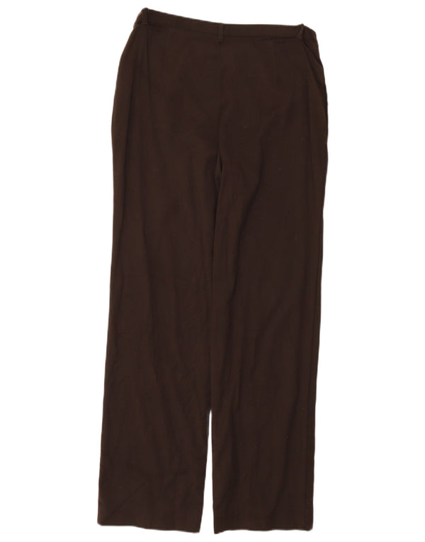 Pantaloni casual a vita alta da donna Benetton IT 46 Large W30 L30 Marrone