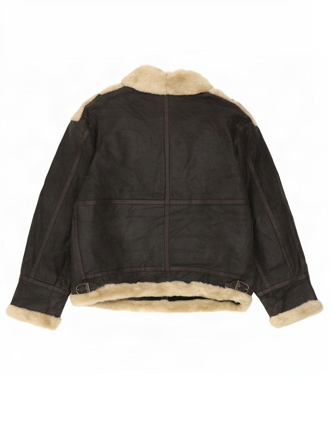 Giacca in shearling da uomo del Quebec UK 42 XL in pelle nera