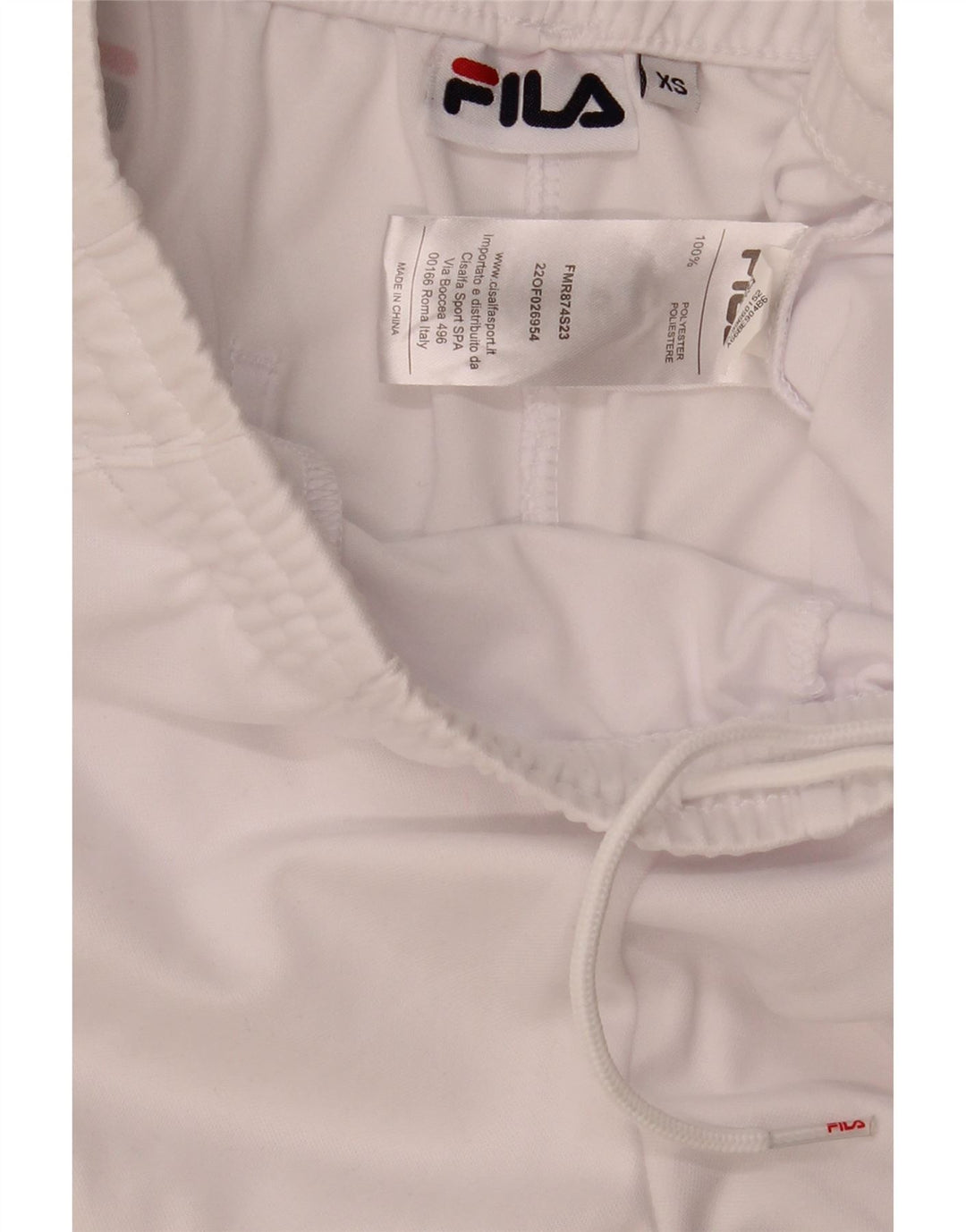 Pantaloncini sportivi grafici da uomo Fila XS poliestere bianco