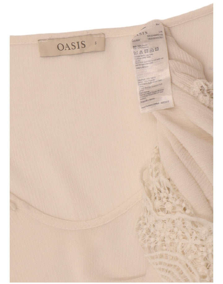 Abito a trapezio da donna Oasis UK 10 piccolo in viscosa bianca