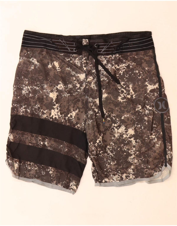 Pantaloncini da bagno grafici da uomo Hurley grigio medio mimetico