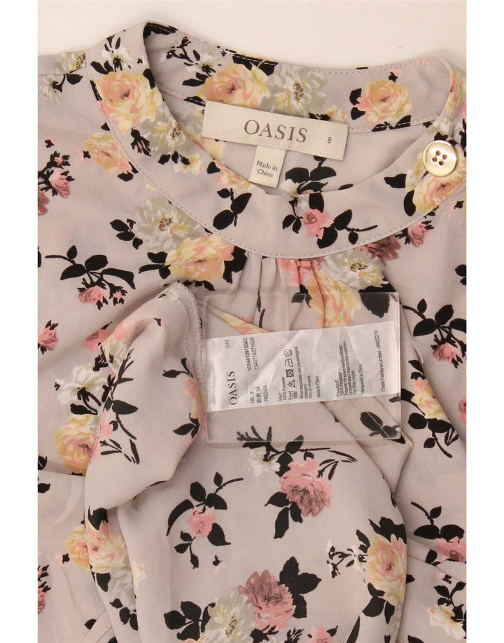 Camicetta da donna Oasis Top UK 8 Piccolo poliestere floreale grigio