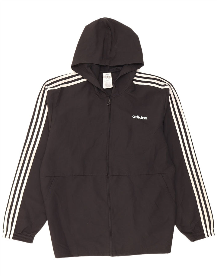 Giacca da ginnastica da uomo con cappuccio Adidas XL nera in poliestere