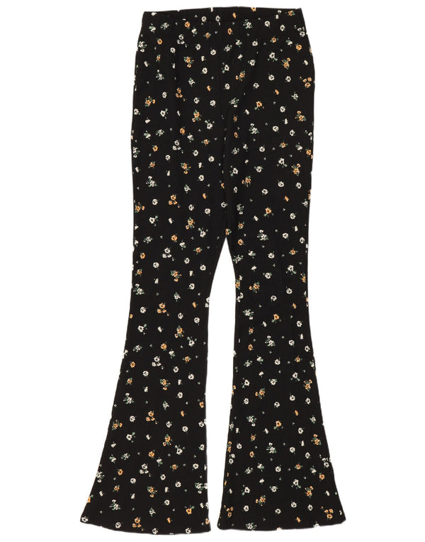 Topshop Leggings svasati da donna UK 10 Small W26 L31 Poliestere floreale nero