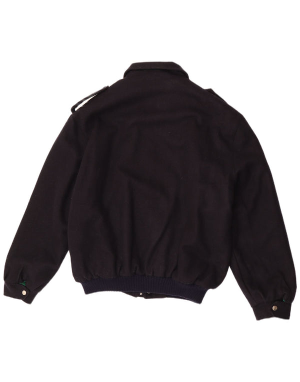 Giubbotto bomber militare vintage da uomo UK 40 grande blu navy