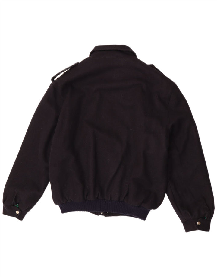 Giubbotto bomber militare vintage da uomo UK 40 grande blu navy