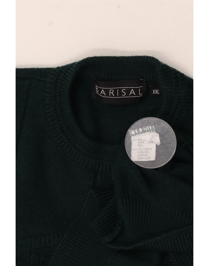 Maglione maglione girocollo da uomo Barisal 2XL lana a righe verdi