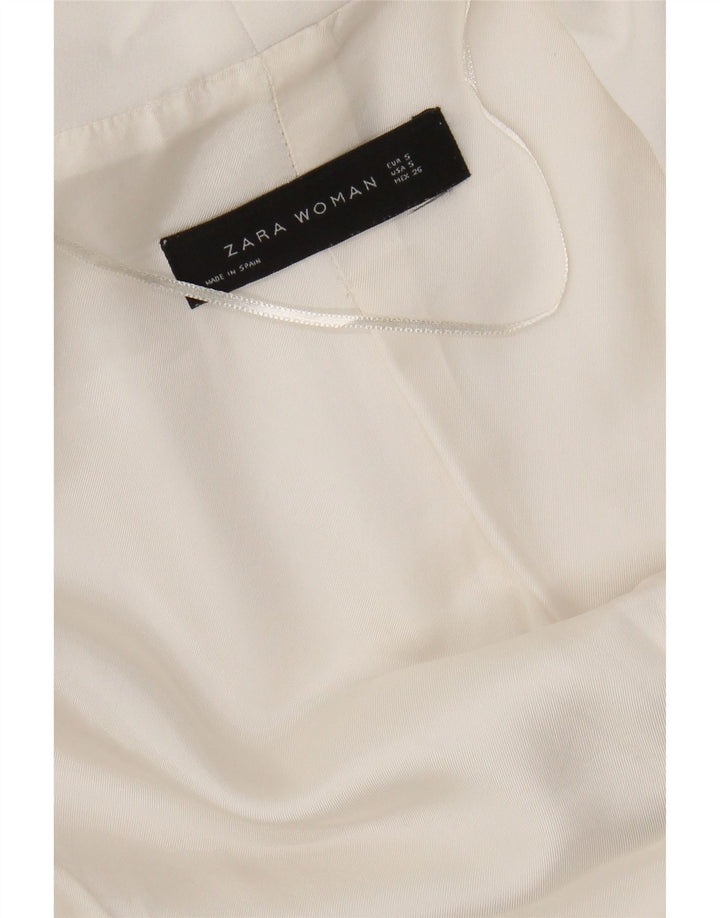 Giacca blazer aperta da donna con maniche a 3/4 Zara UK 10 piccola bianca