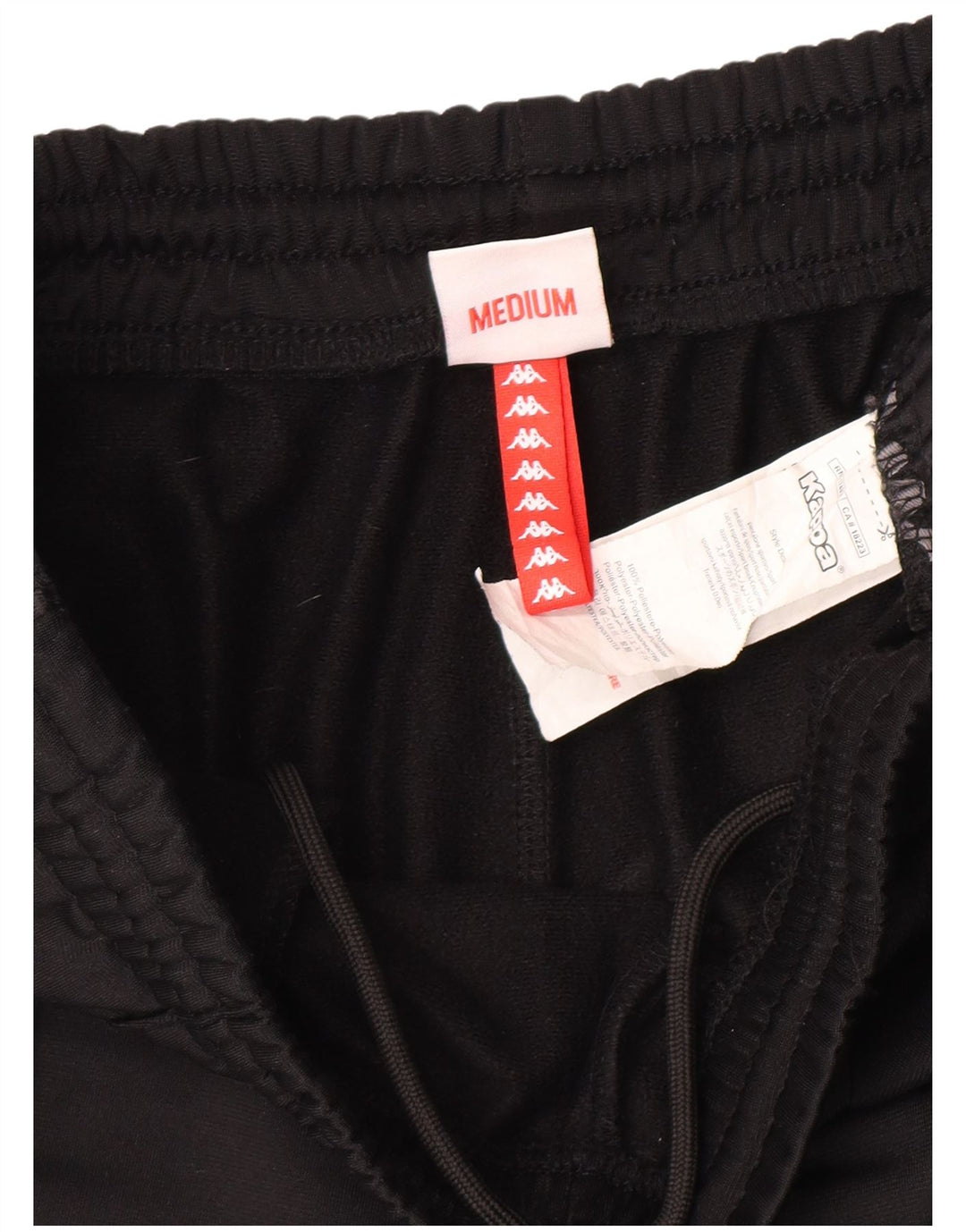 Pantaloni da tuta con grafica Kappa da uomo Joggers medio poliestere nero