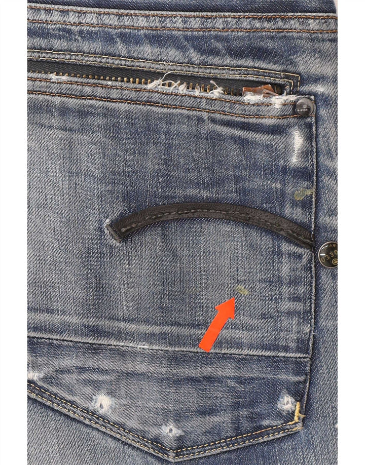 Jeans dritti invecchiati da uomo G-Star W33 L32 cotone blu