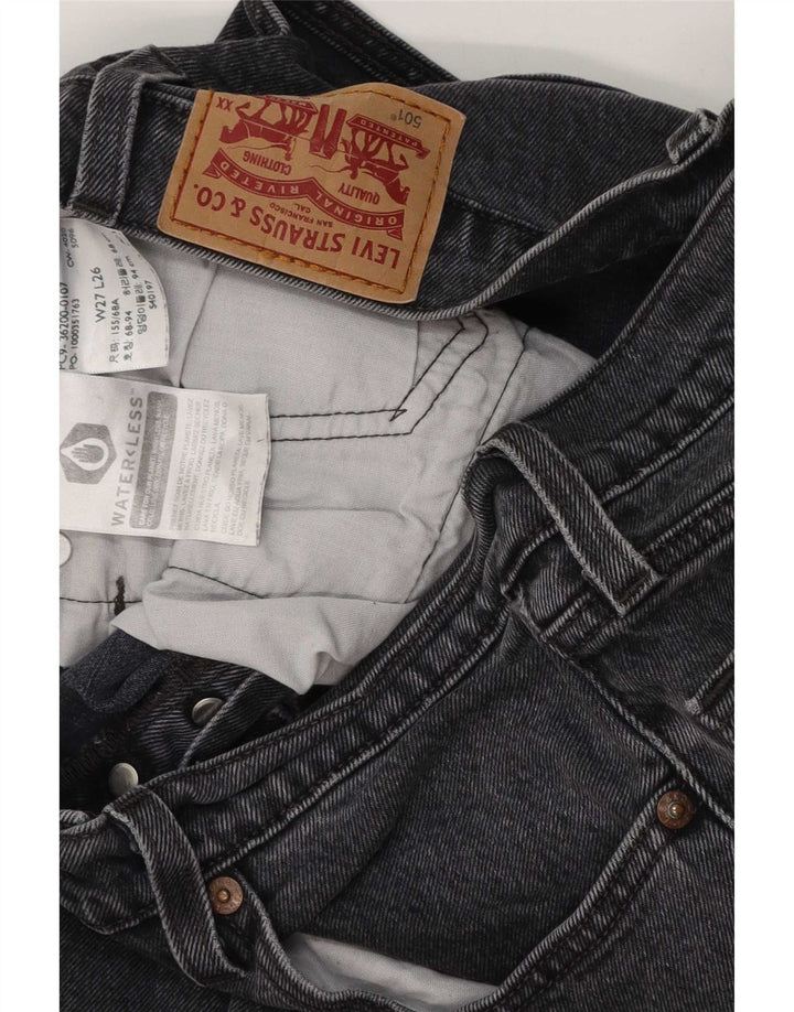 Levi's Donna 501 Crop Jeans dritti W27 L26 Cotone grigio