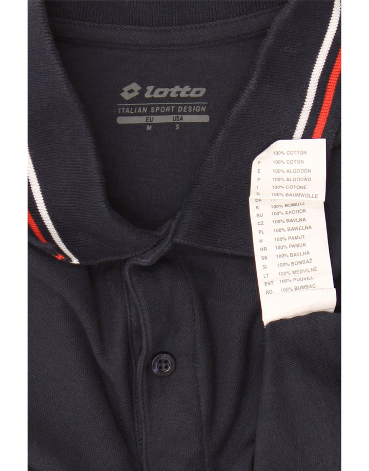 Polo da uomo Lotto in cotone medio blu navy