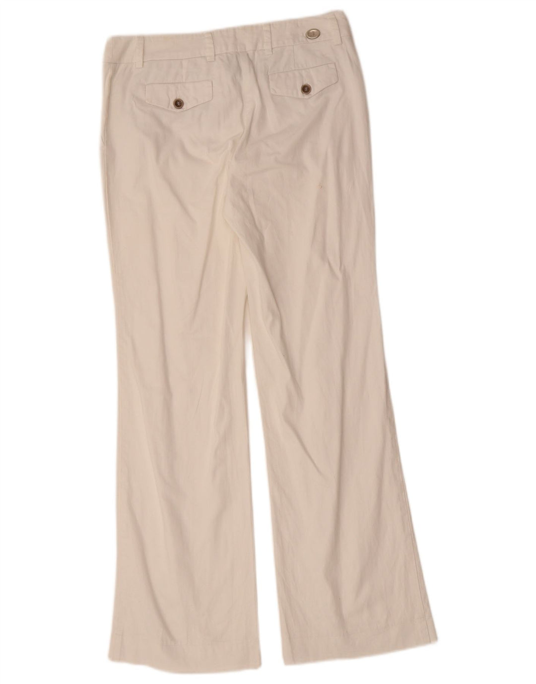 TRUSSARDI Womens Bootcut Casual Trousers IT 42 Medium W30 L30 White Cotton