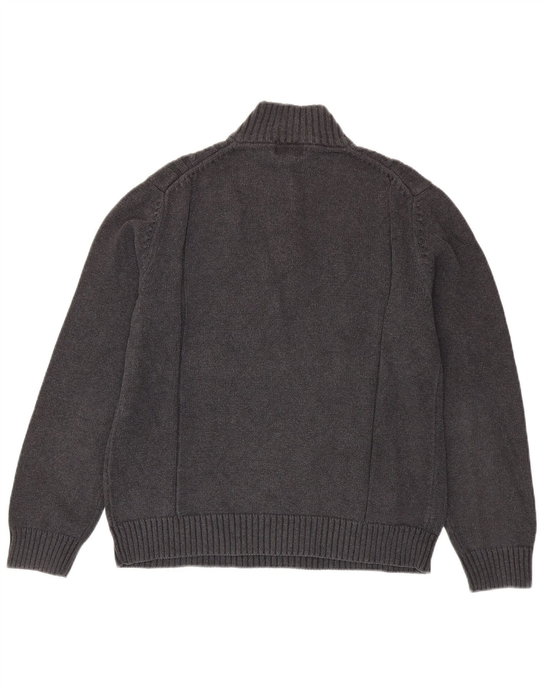 CALVIN KLEIN Maglione da uomo con collo con zip in cotone grigio medio