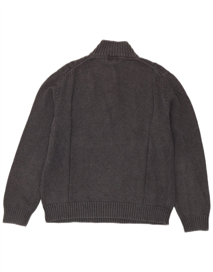 CALVIN KLEIN Maglione da uomo con collo con zip in cotone grigio medio