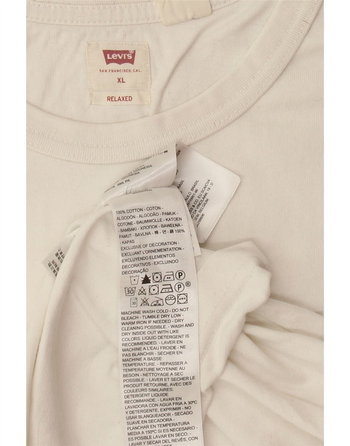 T-shirt rilassata da uomo LEVI'S Top XL in cotone bianco