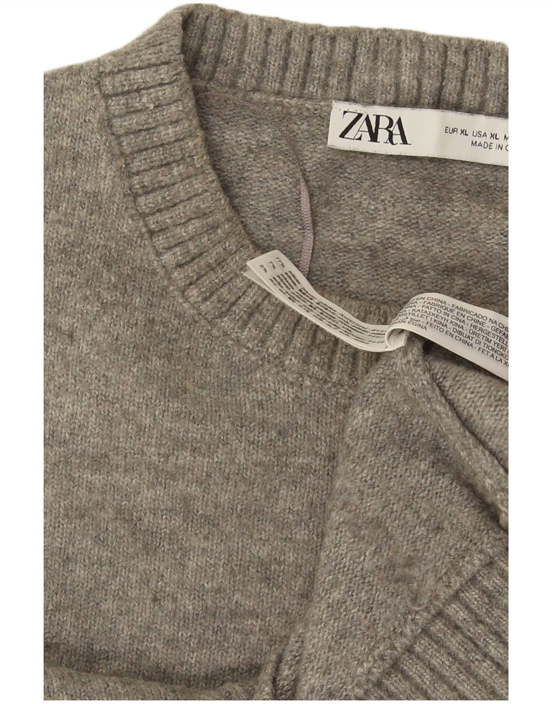 Canotta corta da donna Zara UK 18 XL Poliestere chiazzato grigio