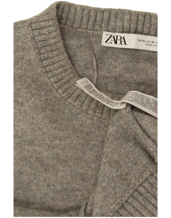 Canotta corta da donna Zara UK 18 XL Poliestere chiazzato grigio