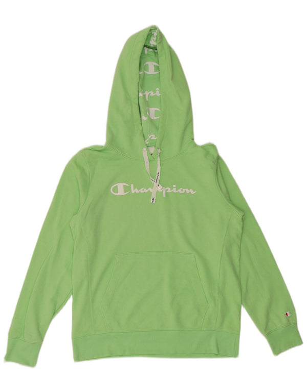 Maglione con cappuccio grafico da donna Champion UK 16 grande cotone verde