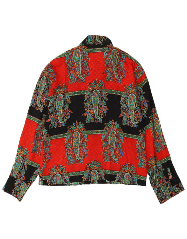 Camicetta camicia da donna Genny UK 14 Seta Paisley multicolore media