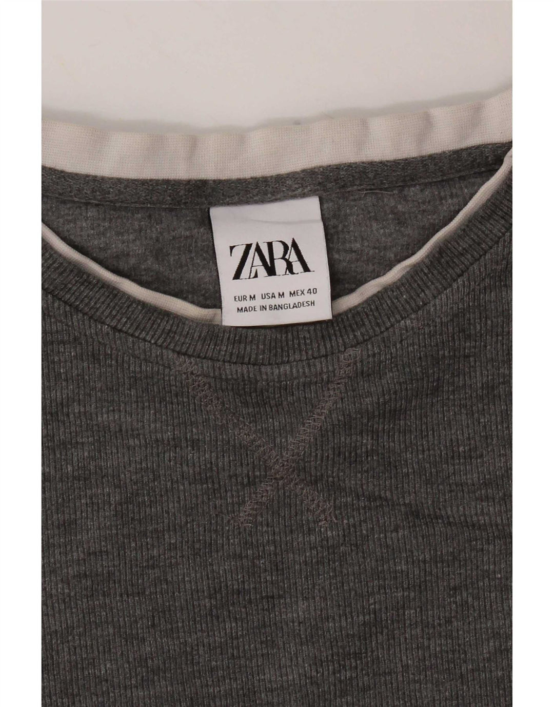 Top Zara da donna a maniche lunghe UK 12 Grigio medio