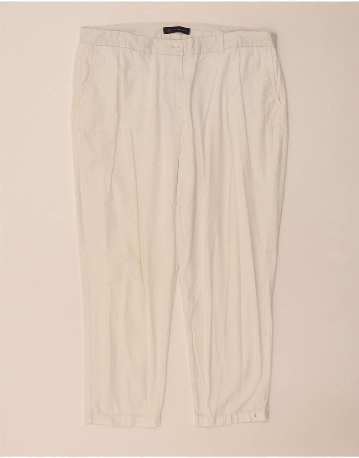 Pantaloni corti con pegged da donna Marks & Spencer UK 14 Large W36 L24 Bianco