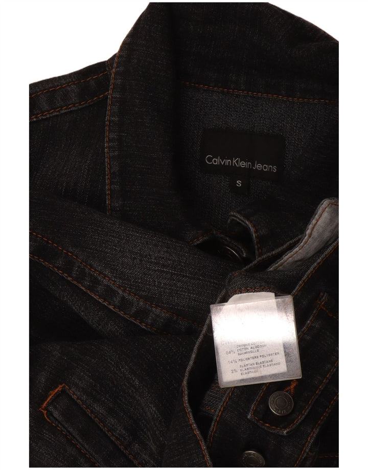 Giacca in denim corto da donna Calvin Klein UK 10 piccolo cotone grigio