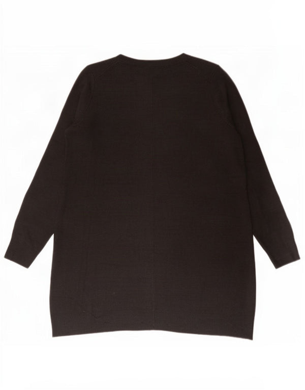 Maglione maglione con scollo a V da donna Marks & Spencer UK 10 piccolo acrilico nero