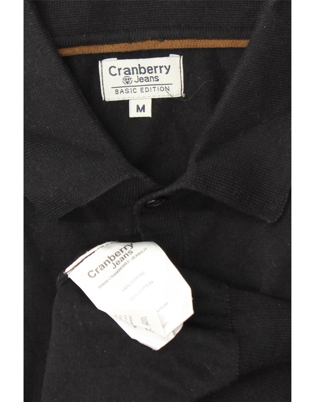 VINTAGE Boys Polo Shirt 13-14 Years Medium Black Cotton