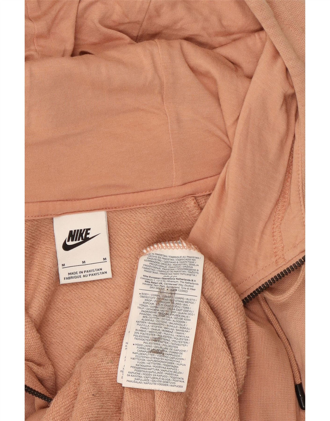 Felpa con cappuccio e zip da donna Nike UK 14 cotone arancione medio