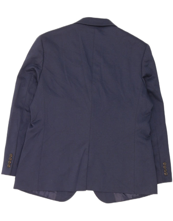 Giacca blazer a 2 bottoni da uomo Marks & Spencer UK 44 XL poliestere blu navy