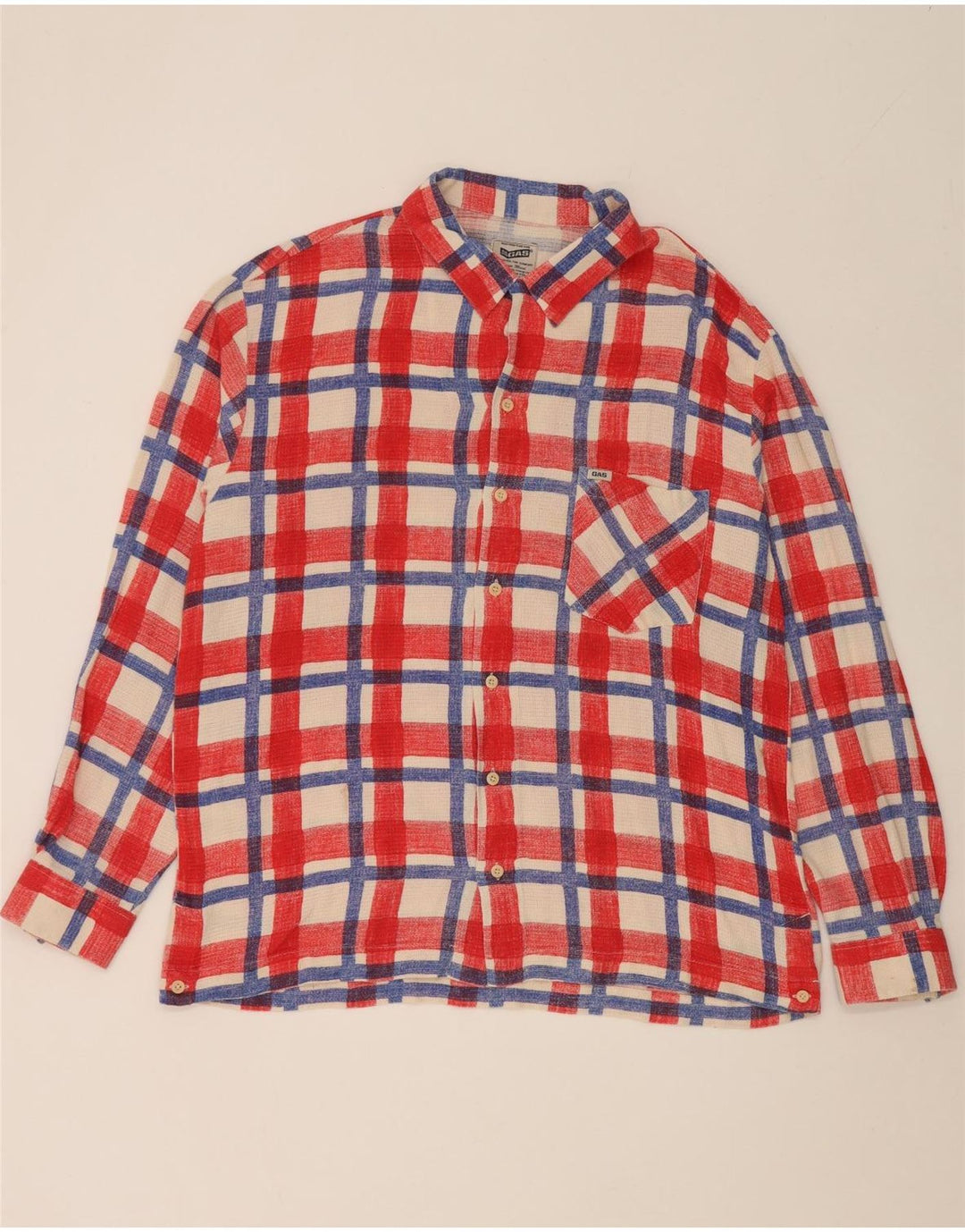 Camicia da uomo Gas XL in cotone a quadri rossi