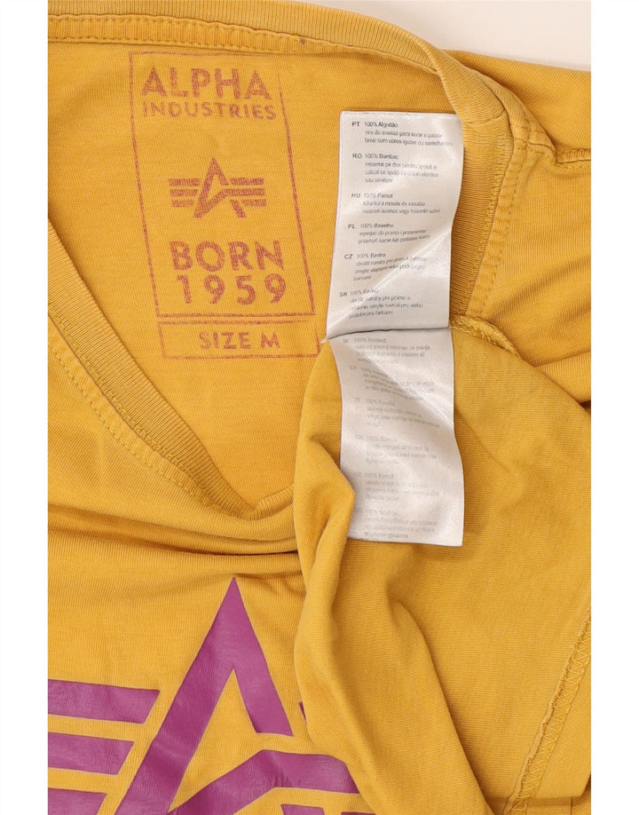 ALPHA INDUSTRIES T-shirt grafica da uomo Top in cotone giallo medio