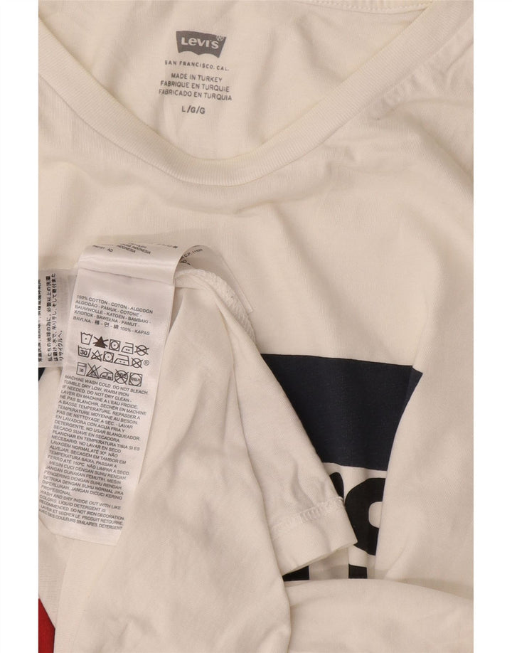 T-shirt grafica da uomo LEVI'S Top grande in cotone bianco