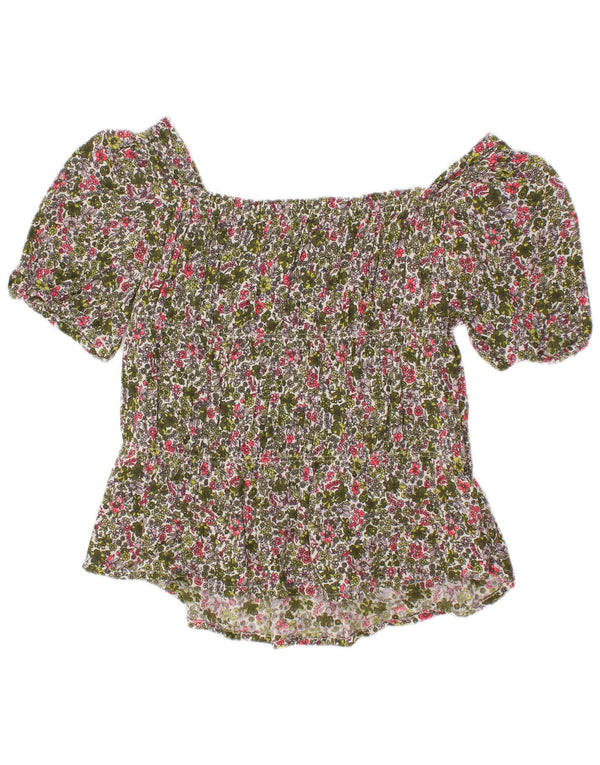 Top Blusa Bambina Benetton 6-7 Anni Piccolo Floreale Multicolor In Viscosa