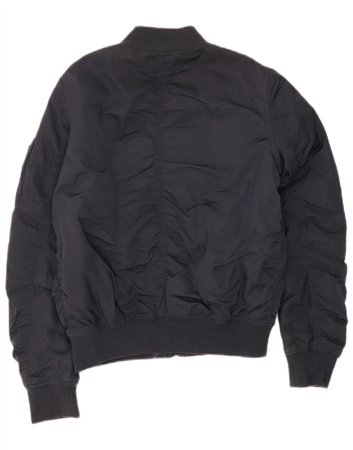 Topshop Bomber da donna UK 12 medio blu navy poliestere