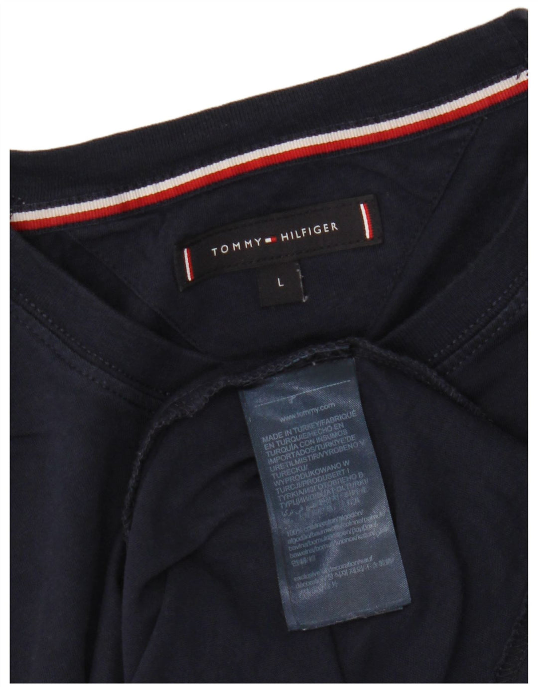 T-shirt da uomo Tommy Hilfiger Top Large in cotone blu navy