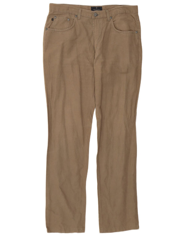 Pantaloni Casual Slim Uomo Trussardi IT 50 Large W34 L31 Lino Beige