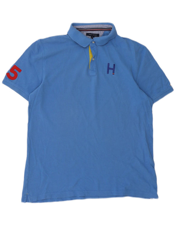 Polo da uomo con vestibilità grafica personalizzata Tommy Hilfiger XL in cotone blu