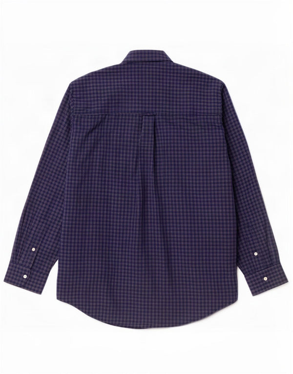 Camicia Chaps da uomo Easy Care XL in cotone a quadri blu navy
