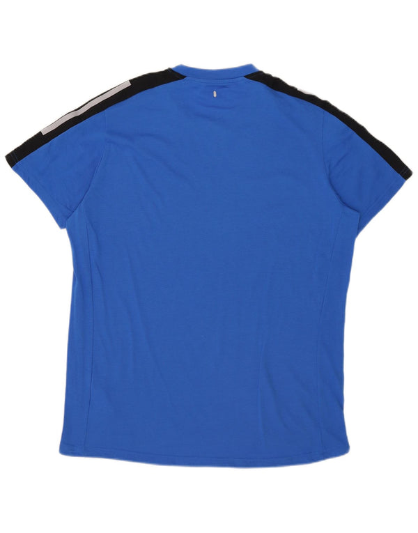 T-shirt grafica Adidas da uomo Aeroready, grande, in poliestere color block blu