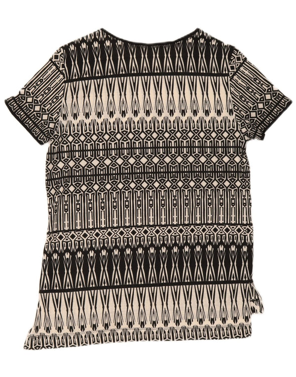 T-shirt da donna Oasis Top UK 10 piccola nera geometrica