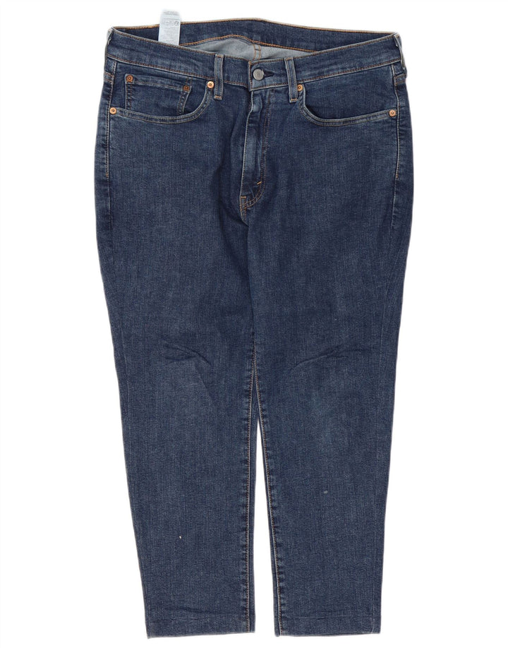 Jeans Levi's Uomo 514 Cropped W34 L24 Cotone Blu Navy