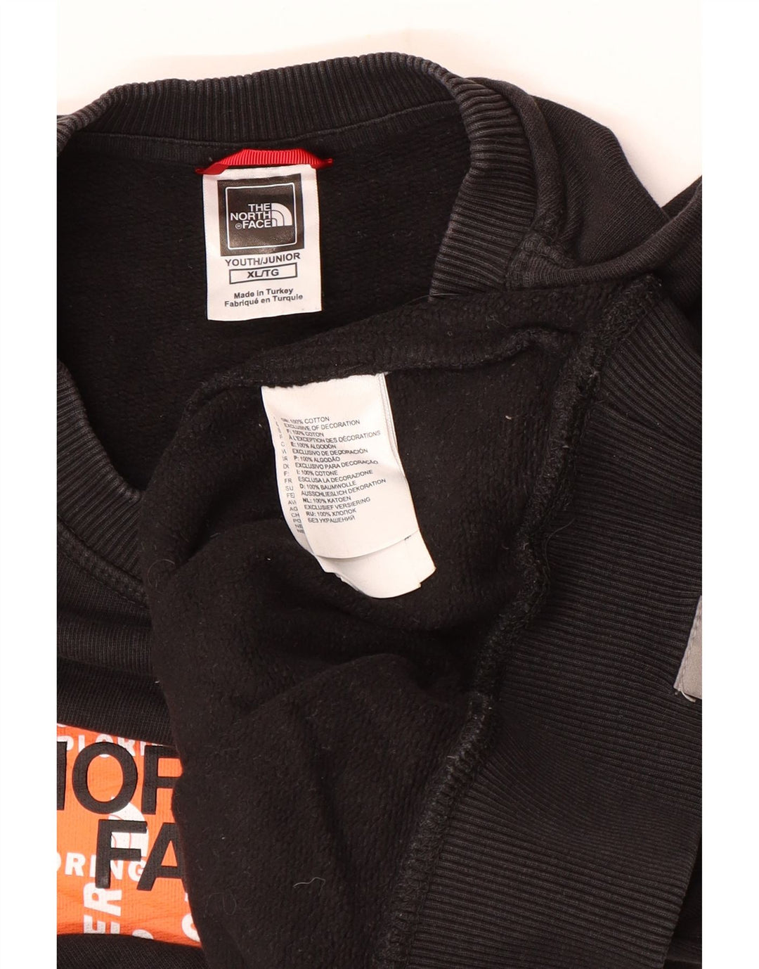 Felpa grafica da ragazzo The North Face 14-15 anni XL in cotone nero