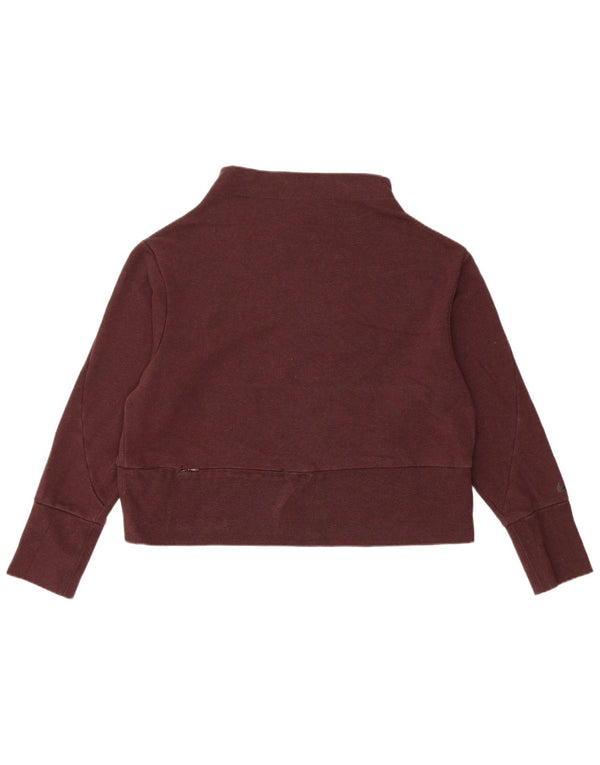 Felpa corta da donna Nike Dri Fit Crop Jumper UK 14 poliestere bordeaux medio