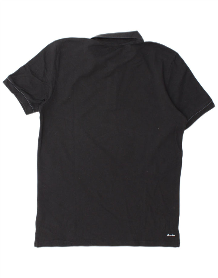 Polo grafica da uomo Adidas in cotone nero medio